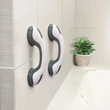 Varok | Compact Suction Grab Bar with Non-Slip Coating for Tiles, Glass and Metal Bathroom Surfaces