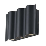 Tovex | Up Down Outdoor Wall Light, Wave Design, Die-Cast Aluminium, IP54 Rated
