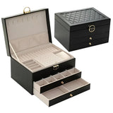 Rave | Faux Leather Jewellery Box with Tiered Compartments for Bedroom and Dressing Table
