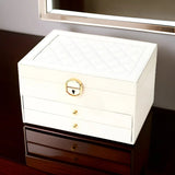 Rave | Faux Leather Jewellery Box with Tiered Compartments for Bedroom and Dressing Table