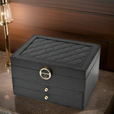 Rave | Faux Leather Jewellery Box with Tiered Compartments for Bedroom and Dressing Table