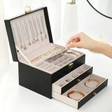 Rave | Faux Leather Jewellery Box with Tiered Compartments for Bedroom and Dressing Table
