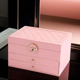 Rave | Faux Leather Jewellery Box with Tiered Compartments for Bedroom and Dressing Table