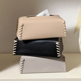 Valerisa | Soft Braided Faux Leather Tissue Cover with Concealing Lid for Living Room, Bedroom and Bathroom