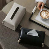 Valerisa | Soft Braided Faux Leather Tissue Cover with Concealing Lid for Living Room, Bedroom and Bathroom