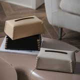 Valerisa | Soft Braided Faux Leather Tissue Cover with Concealing Lid for Living Room, Bedroom and Bathroom