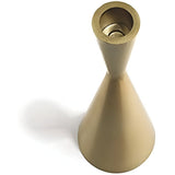 Cavellea | Set of 3 Brass Candlesticks in Golden Grace and Obsidian Elegance with Curved Nordic Design