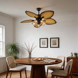 Bunai | 132 cm Ceiling Fan with Glass Shade and E27 Light Fitting, 6-Speed Remote for Living Room