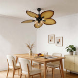 Bunai | 132 cm Ceiling Fan with Glass Shade and E27 Light Fitting, 6-Speed Remote for Living Room