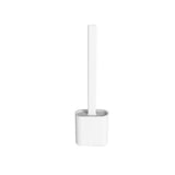 Ulric | Antibacterial Silicone Toilet Brush with Wall-Mounted Holder and Ventilated Base, Matte White