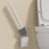 Ulric | Antibacterial Silicone Toilet Brush with Wall-Mounted Holder and Ventilated Base, Matte White