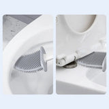 Ulric | Antibacterial Silicone Toilet Brush with Wall-Mounted Holder and Ventilated Base, Matte White