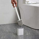 Ulric | Antibacterial Silicone Toilet Brush with Wall-Mounted Holder and Ventilated Base, Matte White