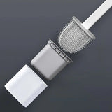 Ulric | Antibacterial Silicone Toilet Brush with Wall-Mounted Holder and Ventilated Base, Matte White
