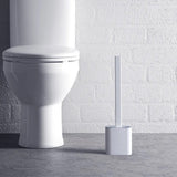 Ulric | Antibacterial Silicone Toilet Brush with Wall-Mounted Holder and Ventilated Base, Matte White