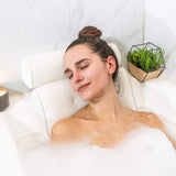 Daviu | Ergonomic Bath Pillow with 3D Mesh and Non-Slip Suction Cups for Neck and Shoulder Support