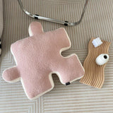 Kenu | Puzzle Shaped Fleece Cushion with PP Cotton Filling for Living Room and Bedroom Decor