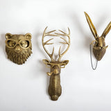 Velorien | Gold Resin Animal Head Wall Hook in Five Designs for Entrance, Living Room and Bedroom