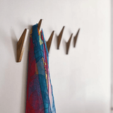 Niso | Hand-Carved Natural Wood Wall Hooks Set of 2 for Entryway, Bedroom and Bathroom
