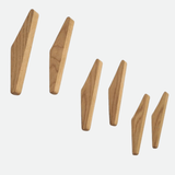 Niso | Hand-Carved Natural Wood Wall Hooks Set of 2 for Entryway, Bedroom and Bathroom