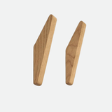 Niso | Hand-Carved Natural Wood Wall Hooks Set of 2 for Entryway, Bedroom and Bathroom