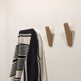 Niso | Hand-Carved Natural Wood Wall Hooks Set of 2 for Entryway, Bedroom and Bathroom