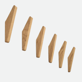 Niso | Hand-Carved Natural Wood Wall Hooks Set of 2 for Entryway, Bedroom and Bathroom