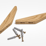 Niso | Hand-Carved Natural Wood Wall Hooks Set of 2 for Entryway, Bedroom and Bathroom