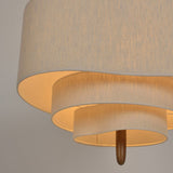 Neraya | Japandi Fabric Pendant Light with Wooden Detail for Soft Ambient Lighting