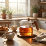 Seriq | Borosilicate Glass Teapot with Infuser and Wooden Handle 550ml