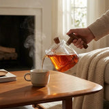 Seriq | Borosilicate Glass Teapot with Infuser and Wooden Handle 550ml