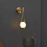 Norvella | Frosted Glass Wall Light with Teardrop Shape for Warm Interior Lighting