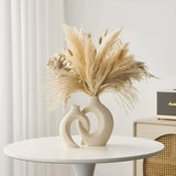Melorin | Sculptural Ceramic Vase Pair with Matte Neutral Finish for Minimalist and Contemporary Interiors
