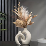Melorin | Sculptural Ceramic Vase Pair with Matte Neutral Finish for Minimalist and Contemporary Interiors