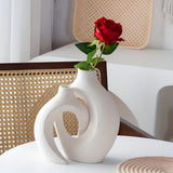 Melorin | Sculptural Ceramic Vase Pair with Matte Neutral Finish for Minimalist and Contemporary Interiors