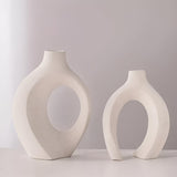 Melorin | Sculptural Ceramic Vase Pair with Matte Neutral Finish for Minimalist and Contemporary Interiors