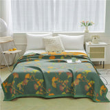 Sorika | Reversible Ginkgo Leaf Cotton Quilt with Jacquard Design and Soy Fiber Blend