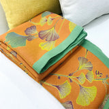 Sorika | Reversible Ginkgo Leaf Cotton Quilt with Jacquard Design and Soy Fiber Blend