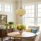 Sirela | Vintage Pumpkin Glass Pendant Light with Coloured Shades for Dining Rooms & Kitchens