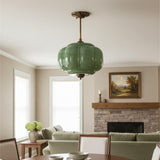 Sirela | Vintage Pumpkin Glass Pendant Light with Coloured Shades for Dining Rooms & Kitchens
