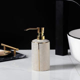 Meron | Four-Piece Ceramic Bathroom Accessory Set with Gold Trim in Matte Black and White for Sink
