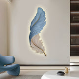 Zyvox | LED Feather Wall Art Light with Engraved Design for Bedroom and Living Room Décor
