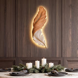 Zyvox | LED Feather Wall Art Light with Engraved Design for Bedroom and Living Room Décor