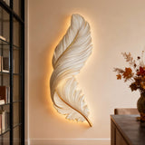 Zyvox | LED Feather Wall Art Light with Engraved Design for Bedroom and Living Room Décor