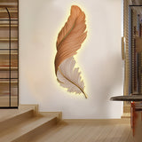 Zyvox | LED Feather Wall Art Light with Engraved Design for Bedroom and Living Room Décor