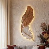 Zyvox | LED Feather Wall Art Light with Engraved Design for Bedroom and Living Room Décor