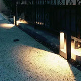 Delor | Contemporary Geometric Aluminium Bollard Light with Warm LED for Garden and Pathway Use
