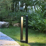 Delor | Contemporary Geometric Aluminium Bollard Light with Warm LED for Garden and Pathway Use