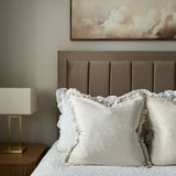 Molven | Cushion Covers Cotton Linen Frill Decorative Pillow Covers for Sofa Living Room and Bedroom