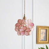 Norevia | Vintage Flower Glass Pendant Light with Brass Frame for Dining Rooms and Bedrooms